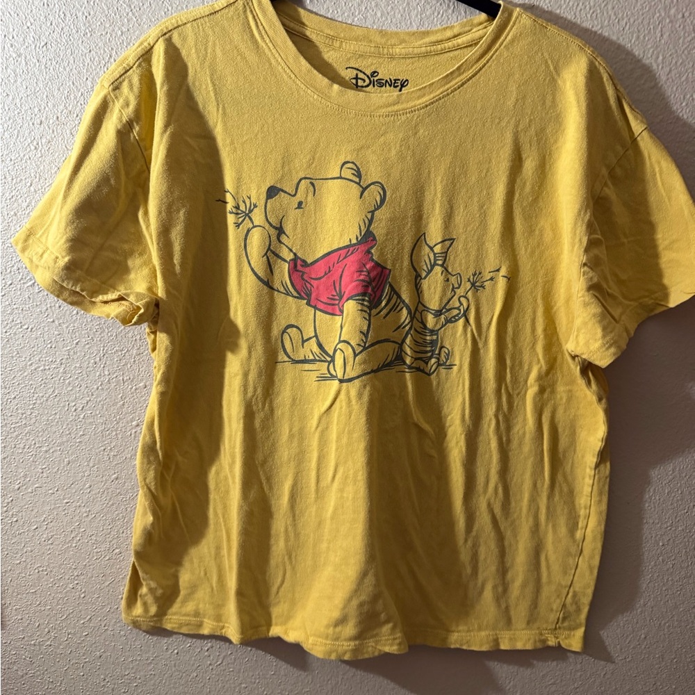 Disney Yellow Tee with Pooh and Piglet Graphic